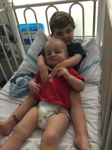 Following Jude’s transplant, the process is for a daily visit to hospital for a series of blood tests and check-ups. The bond between these two brothers is so strong as they have never known anything else. February 2015. Credit: Nathan Fulton