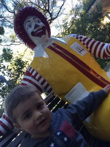 An all to common photo of Ronald and Jude, at Ronald McDonald House :)